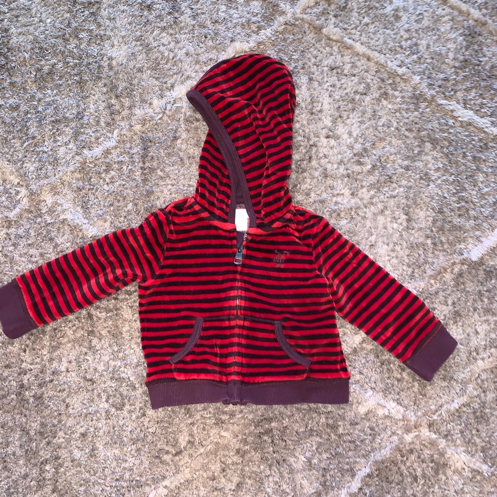 Burberry Red and Burgundy Infant two piece outfit